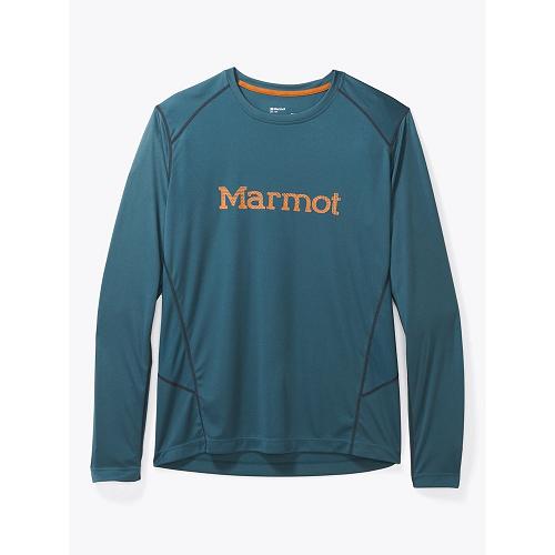 Marmot Clothes Blue Grey NZ - Windridge T-Shirts Mens NZ7835926